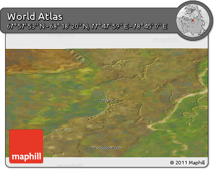 Satellite 3D Map of the Area around 68° 8' 7" N, 78° 16' 30" E