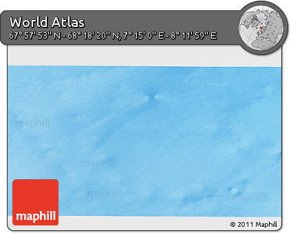 Physical 3D Map of the Area around 68° 8' 7" N, 7° 43' 29" E