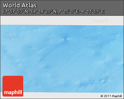 Physical 3D Map of the Area around 68° 8' 7" N, 7° 43' 29" E