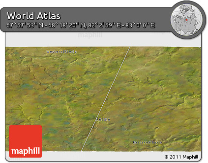 Satellite 3D Map of the Area around 68° 8' 7" N, 82° 31' 30" E
