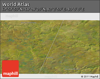 Satellite 3D Map of the Area around 68° 8' 7" N, 82° 31' 30" E