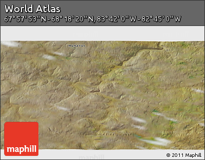 Satellite 3D Map of the Area around 68° 8' 7" N, 83° 13' 29" W