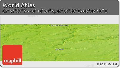 Physical Panoramic Map of the Area around 68° 8' 7" N, 85° 4' 29" E