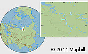 Savanna Style Location Map of the area around 68° 8' 7" N, 85° 55' 30" E