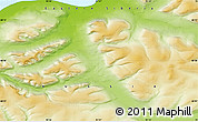 Physical Map of the area around 68° 8' 7" N, 91° 1' 30" E