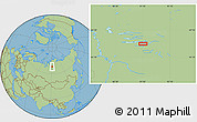 Savanna Style Location Map of the area around 68° 8' 7" N, 91° 52' 30" E