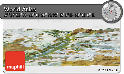 Satellite Panoramic Map of the Area around 68° 8' 7" N, 92° 43' 29" E