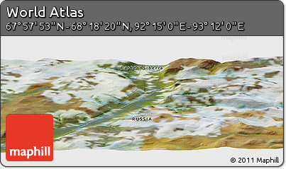 Satellite Panoramic Map of the Area around 68° 8' 7" N, 92° 43' 29" E