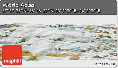 Satellite Panoramic Map of the Area around 68° 8' 7" N, 93° 34' 29" E