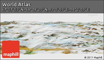 Satellite Panoramic Map of the Area around 68° 8' 7" N, 93° 34' 29" E