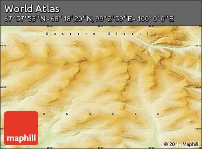 Physical Map of the Area around 68° 8' 7" N, 99° 31' 30" E