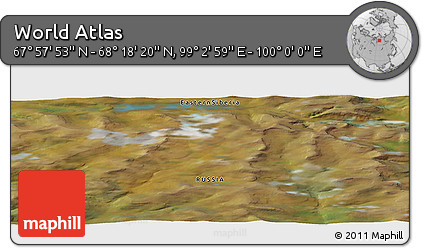 Satellite Panoramic Map of the Area around 68° 8' 7" N, 99° 31' 30" E