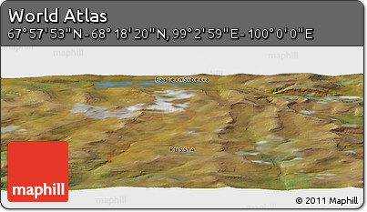 Satellite Panoramic Map of the Area around 68° 8' 7" N, 99° 31' 30" E