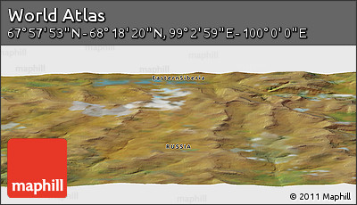 Satellite Panoramic Map of the Area around 68° 8' 7" N, 99° 31' 30" E