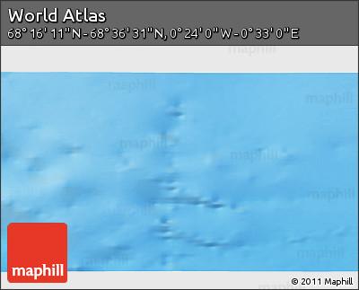 Physical 3D Map of the Area around 68° 26' 21" N, 0° 4' 30" E