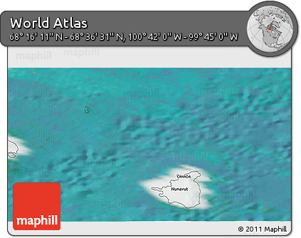 Satellite 3D Map of the Area around 68° 26' 21" N, 100° 13' 29" W