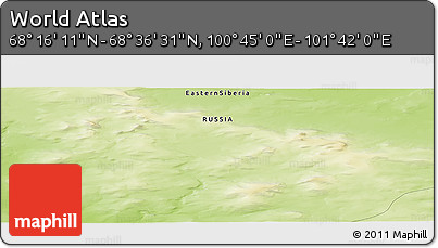 Physical Panoramic Map of the Area around 68° 26' 21" N, 101° 13' 29" E