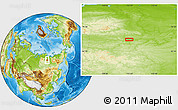 Physical Location Map of the area around 68° 26' 21" N, 112° 16' 30" E