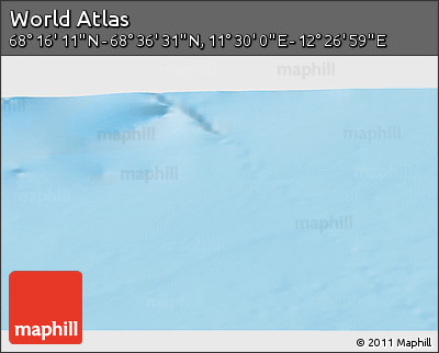 Physical 3D Map of the Area around 68° 26' 21" N, 11° 58' 29" E