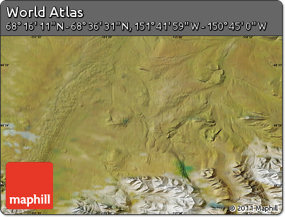 Satellite Map of the Area around 68° 26' 21" N, 151° 13' 29" W