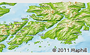 Physical 3D Map of the area around 68° 26' 21" N, 15° 22' 30" E