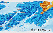 Political 3D Map of the area around 68° 26' 21" N, 15° 22' 30" E