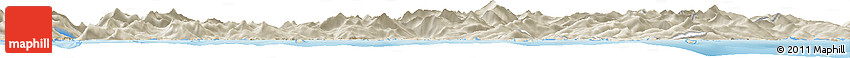 Shaded Relief Horizon Map of the Area around 68° 26' 21" N, 15° 22' 30" E