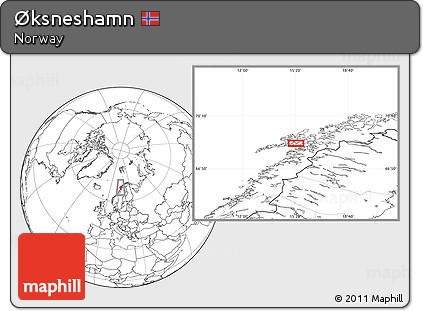 Blank Location Map of Øksneshamn