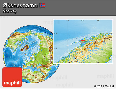Physical Location Map of Øksneshamn
