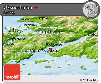 Physical Panoramic Map of Øksneshamn