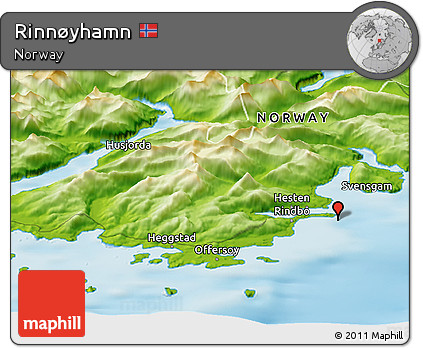 Physical Panoramic Map of Rinnøyhamn