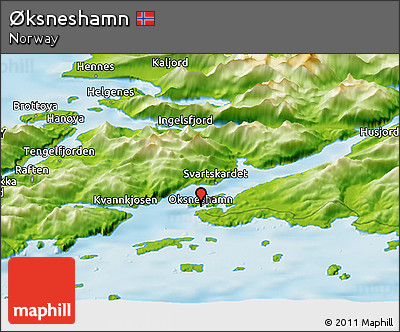 Physical Panoramic Map of Øksneshamn