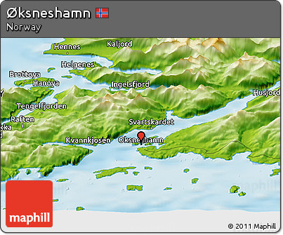 Physical Panoramic Map of Øksneshamn