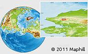 Physical Location Map of the area around 68° 26' 21" N, 161° 25' 30" W