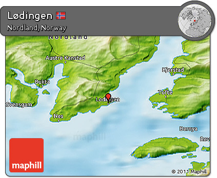 Physical 3D Map of Lødingen