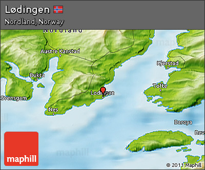 Physical 3D Map of Lødingen