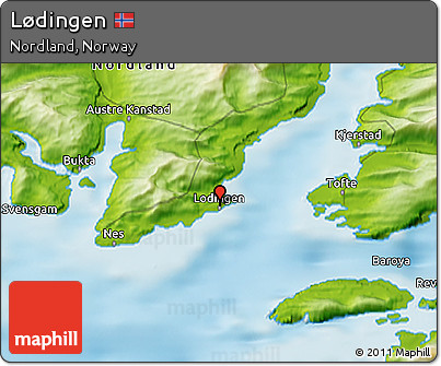 Physical 3D Map of Lødingen