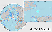 Gray Location Map of the area around 68° 26' 21" N, 21° 10' 29" W