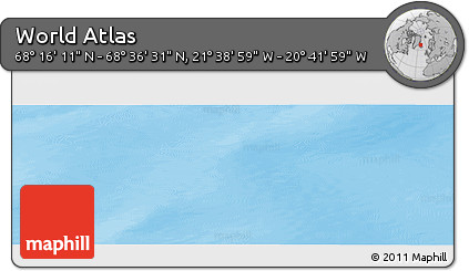 Physical Panoramic Map of the Area around 68° 26' 21" N, 21° 10' 29" W
