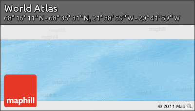 Physical Panoramic Map of the Area around 68° 26' 21" N, 21° 10' 29" W