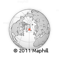 Outline Map of the Area around 68° 26' 21" N, 28° 49' 30" W, rectangular outline