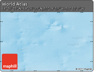Physical Map of the Area around 68° 26' 21" N, 55° 10' 29" W