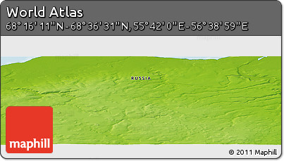 Physical Panoramic Map of the Area around 68° 26' 21" N, 56° 10' 29" E