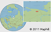 Savanna Style Location Map of the area around 68° 26' 21" N, 63° 49' 30" E
