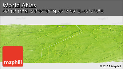 Physical Panoramic Map of the Area around 68° 26' 21" N, 65° 31' 30" E