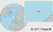 Gray Location Map of the area around 68° 26' 21" N, 7° 43' 29" E
