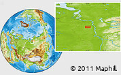 Physical Location Map of the area around 68° 26' 21" N, 85° 4' 29" E