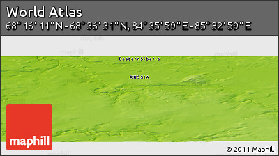 Physical Panoramic Map of the Area around 68° 26' 21" N, 85° 4' 29" E