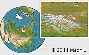 Satellite Location Map of the area around 68° 26' 21" N, 96° 7' 30" E