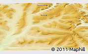 Physical 3D Map of the area around 68° 26' 21" N, 99° 31' 30" E